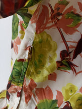 Load image into Gallery viewer, 1950s 1960s - FRANCE - Exquisite Roseprint Satin Dress - W28.5 (72cm)