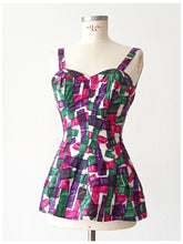Load image into Gallery viewer, 1950s - SILHOUETTE, UK - Stunning Cotton Swimwear - Sz 36