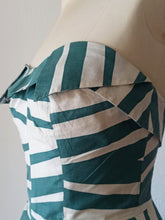 Charger l'image dans la galerie, 1950s - Spectacular Petrol Green Strapless Dress - W27 (68cm)