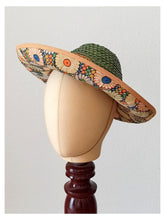 Laden Sie das Bild in den Galerie-Viewer, 1940s - Ultragorgeous Green Raffia Strow Sombrero