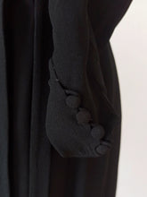 Load image into Gallery viewer, 1940s - Superb Black Heavy Rayon Crepe Dress - W35.5 (90cm)