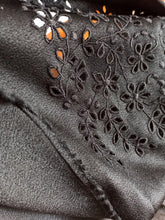 Load image into Gallery viewer, 1940s - Superb Black Heavy Rayon Crepe Dress - W35.5 (90cm)