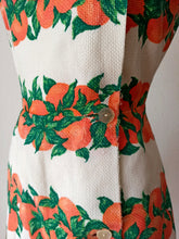 Load image into Gallery viewer, 1950s - Stunning Oranges Textured Cotton Dress - W27.5 (70cm)