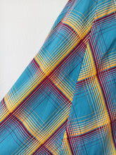 Cargar imagen en el visor de la galería, 1940s - Gorgeous Petrol Blue Cotton Dress - W34 (86cm)