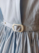 Load image into Gallery viewer, 1950s - Adorable Blue Textured Cotton Dress - W27 (68cm)