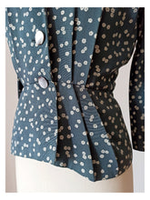 Charger l'image dans la galerie, 1940s 1950s - Gorgeous Teal Blue Gab Rayon Jacket - W26 (66cm)