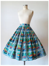 Load image into Gallery viewer, 1950s 1960s - BOUSSAC, France - Van Gogh Boats Novelty Skirt - W24 (60cm)