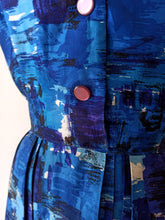 Load image into Gallery viewer, 1950s 1960s - St. MICHAEL, UK - Stunning Abstract Satin Dress - W31.5 (80cm)