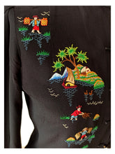 Cargar imagen en el visor de la galería, 1940s - Stunning Embroidered Mao Blouse - Sz S/M