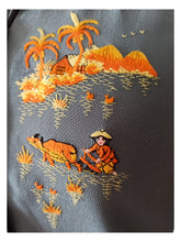Cargar imagen en el visor de la galería, 1940s - Gorgeous Slate Blue Embroidered Blouse - Sz S
