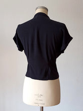 Charger l'image dans la galerie, 1950s - Cute Ladybugs Embroidered Rayon Blouse - W34.5 (88cm)