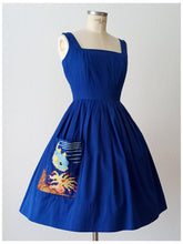 Load image into Gallery viewer, 1950s 1960s - Marvelous Under The Sea Embroidered Dress - W27 (68cm)