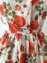 Load image into Gallery viewer, 1950s 1960s - Gorgeous French Floral Dress - W27.5 (70cm)