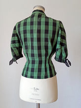 Load image into Gallery viewer, 1940s 1950s - VM, Paris - Stunning Green Plaid Blouse - W30 (76cm)
