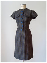 Load image into Gallery viewer, 1950s 1960s - Gorgeous Checked Wool Dress - W28.5 (72cm)