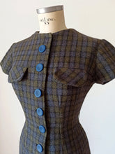 Load image into Gallery viewer, 1950s 1960s - Gorgeous Checked Wool Dress - W28.5 (72cm)