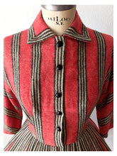 Load image into Gallery viewer, 1950s - Young Look Striped Wool Shirtwaist Dress - W27.5 (70cm)
