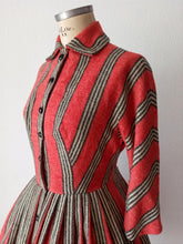 Load image into Gallery viewer, 1950s - Young Look Striped Wool Shirtwaist Dress - W27.5 (70cm)