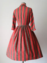 Load image into Gallery viewer, 1950s - Young Look Striped Wool Shirtwaist Dress - W27.5 (70cm)
