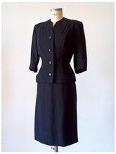 Load image into Gallery viewer, 1940s - Exquisite Black Linen Dress Jacket - W32 (82cm)
