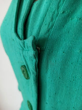 Load image into Gallery viewer, 1940s - RICHARD MARCUS, USA - Delightful Emerald Rayon Dress - W31.5 (80cm)
