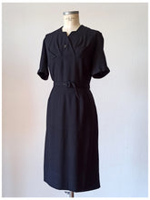 Load image into Gallery viewer, 1940s - Exquisite Black Linen Dress Jacket - W32 (82cm)