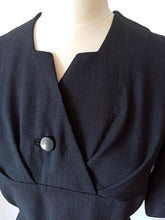 Load image into Gallery viewer, 1940s - Exquisite Black Linen Dress Jacket - W32 (82cm)