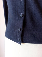 Load image into Gallery viewer, 1950s - DALTON, USA - Adorable Deep Plum Cashmere Cardigan - Sz S/M