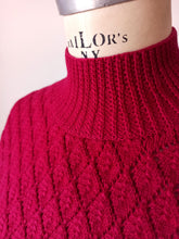 Load image into Gallery viewer, 1950s - Stunning Handmade Raspberry Red Wool Jumper - Sz M
