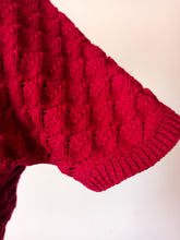 Load image into Gallery viewer, 1950s - Stunning Handmade Raspberry Red Wool Jumper - Sz M
