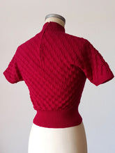 Load image into Gallery viewer, 1950s - Stunning Handmade Raspberry Red Wool Jumper - Sz M