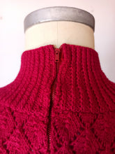 Load image into Gallery viewer, 1950s - Stunning Handmade Raspberry Red Wool Jumper - Sz M