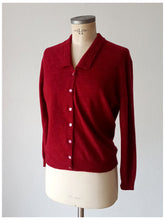 Load image into Gallery viewer, 1950s - PRINGLE, Scotland - Deep Raspberry Cashmere Cardigan - Sz 42