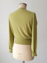 Load image into Gallery viewer, 1950s - BALLANTYNE, Scotland - Chartreuse Green Cashmere Cardigan