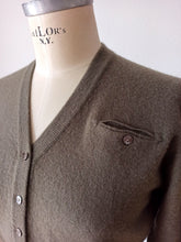 Load image into Gallery viewer, 1950s - DALTON, USA - Fabulous Muted Olive Green Cashmere Cardigan