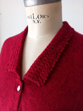 Load image into Gallery viewer, 1950s - PRINGLE, Scotland - Deep Raspberry Cashmere Cardigan - Sz 42