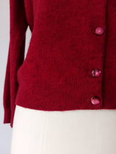 Load image into Gallery viewer, 1950s - PRINGLE, Scotland - Deep Raspberry Cashmere Cardigan - Sz 42