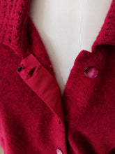 Load image into Gallery viewer, 1950s - PRINGLE, Scotland - Deep Raspberry Cashmere Cardigan - Sz 42