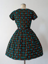Charger l'image dans la galerie, 1950s 1960s - Fabulous Abstract Cotton Dress - W31 (80cm)