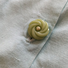 Load image into Gallery viewer, 1940s - Adorable Mint Green Embroidery Linen Dress - W27.5 (70cm)