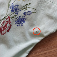 Load image into Gallery viewer, 1940s - Adorable Mint Green Embroidery Linen Dress - W27.5 (70cm)