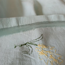 Load image into Gallery viewer, 1940s - Adorable Mint Green Embroidery Linen Dress - W27.5 (70cm)