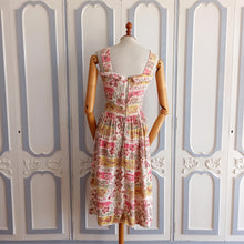 Load image into Gallery viewer, 1940s - Adorable Swiss/Tirol Novelty Rayon Dress - W26 (66cm)