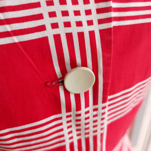 1940s - Stunning Red & White Pocket Dress - W28 (70/72cm)
