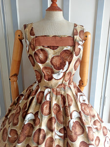 1950s - Stunning Coconuts Novelty Print Dress - W26 (66cm)