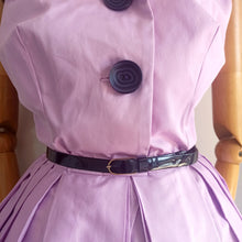Load image into Gallery viewer, 1950s - Fabulous &amp; Exquisite Lilac Shawl Collar Dress - W27 (68cm)
