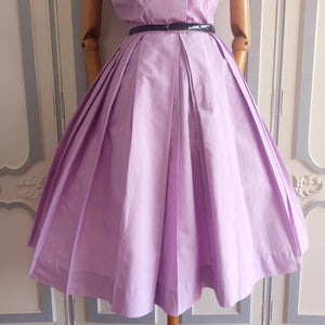 1950s - Fabulous & Exquisite Lilac Shawl Collar Dress - W27 (68cm)