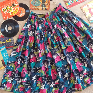 1950s - Fabulous "Rock & Roll Go Home" Novelty Skirt - W26 (66cm)