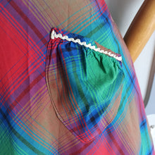 Cargar imagen en el visor de la galería, 1940s - Gorgeous Colorful Plaid Cotton Dress - W29 (74cm)
