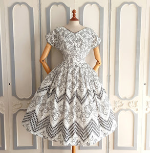 1950s - Stunning See-Through Cotton Dress - W27.5 (70cm)